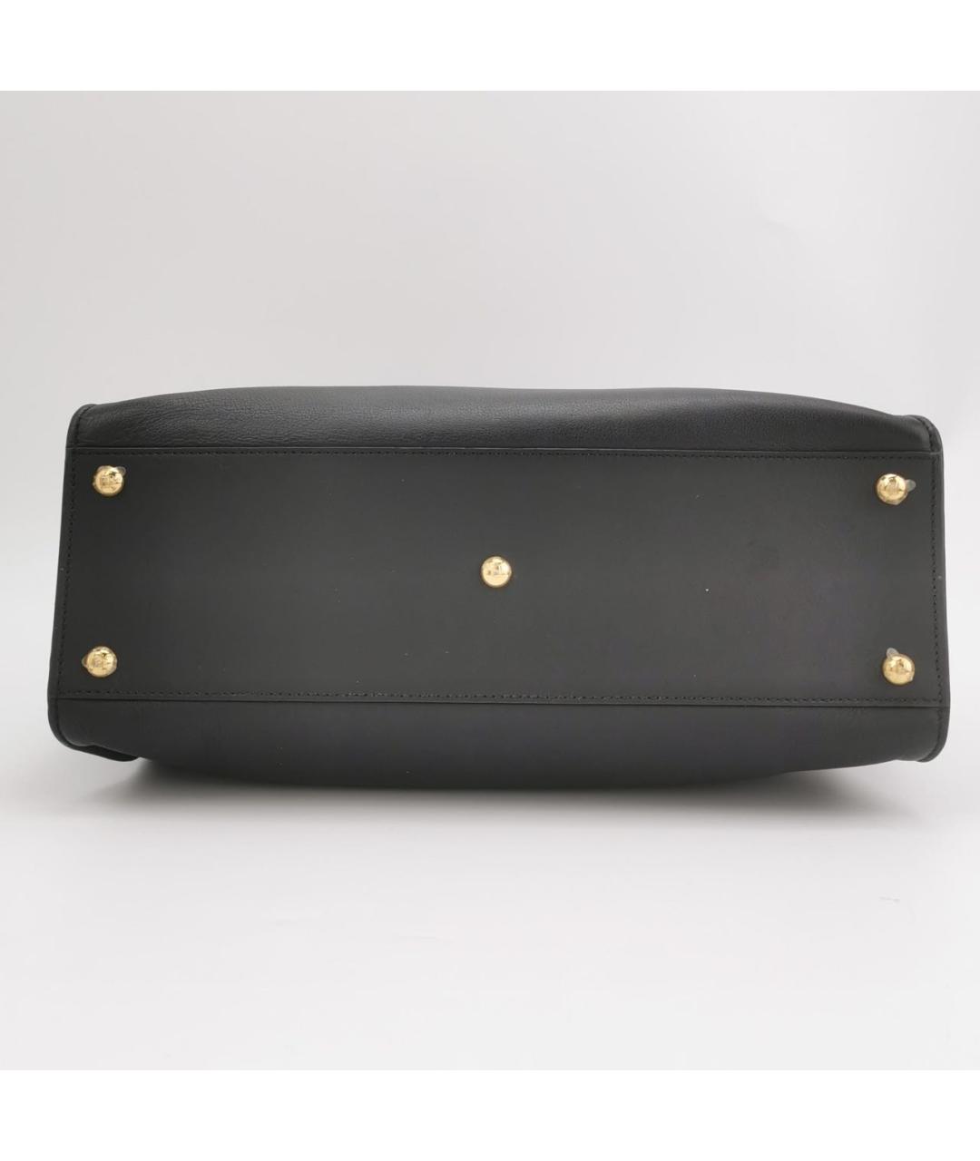 FENDI Черная кожаная сумка тоут, фото 6