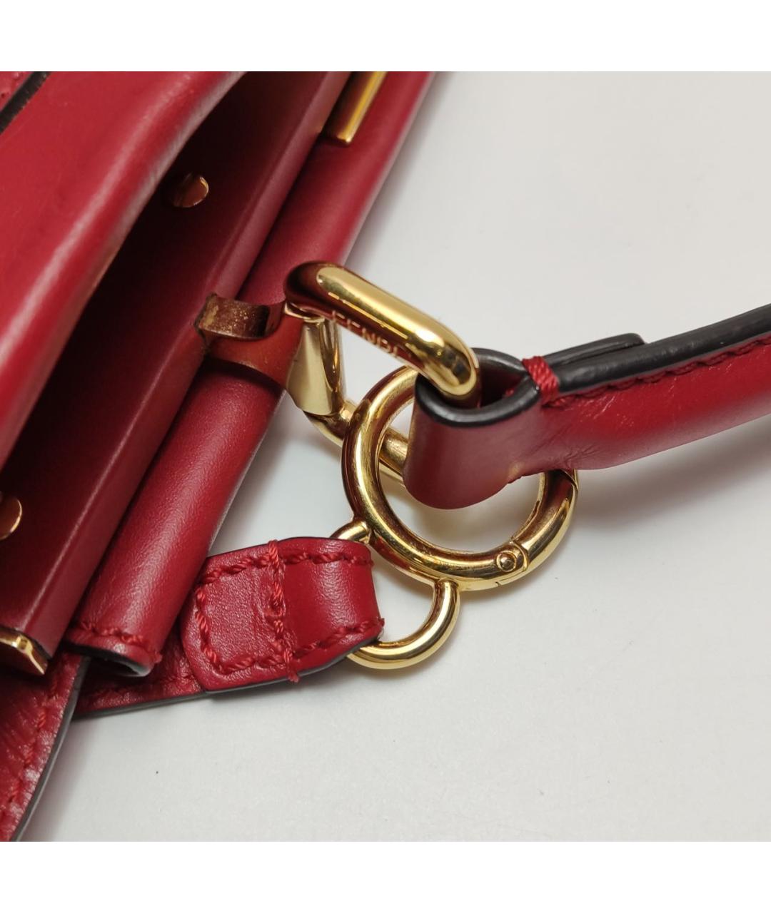 FENDI Красная кожаная сумка через плечо, фото 3