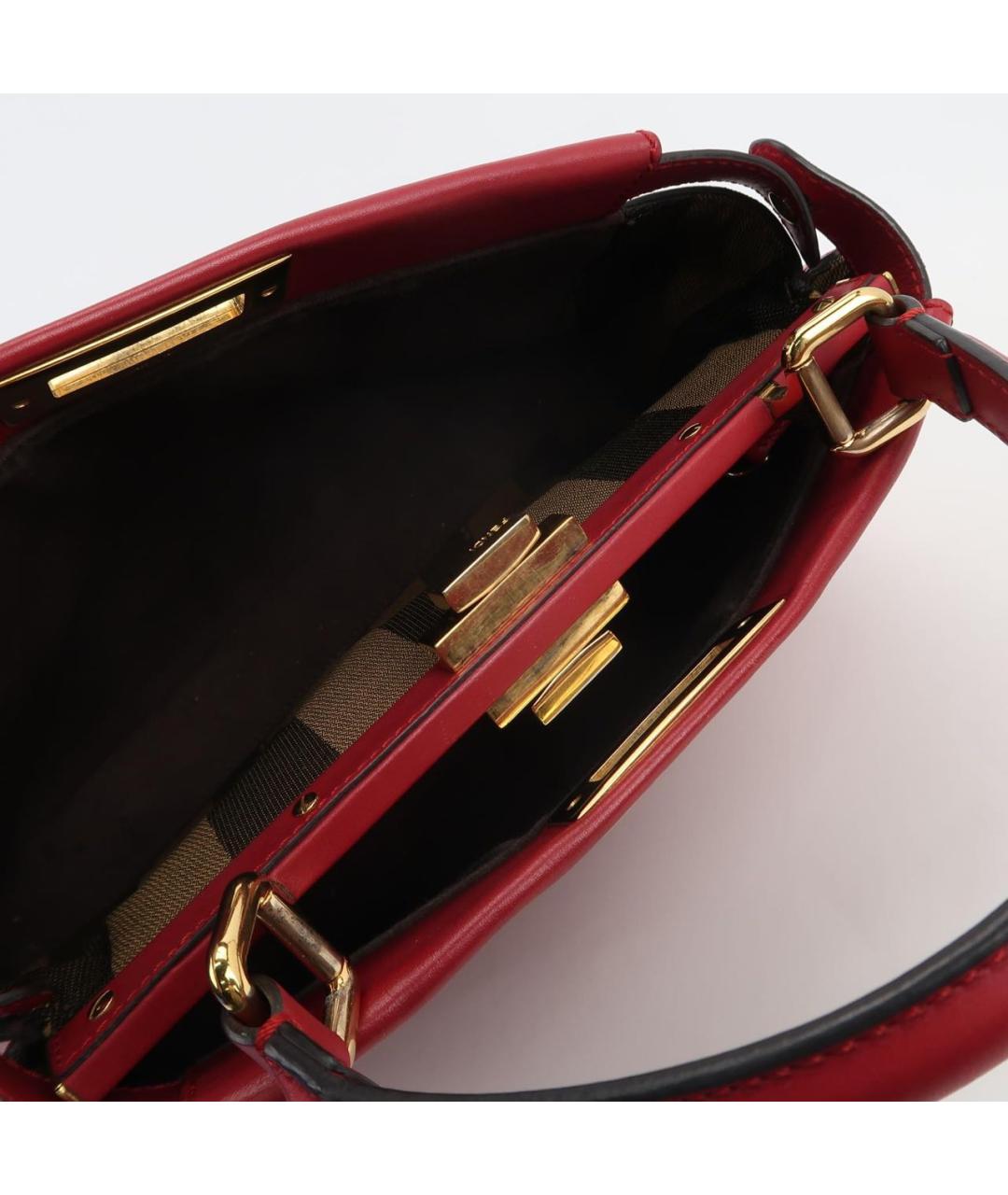 FENDI Красная кожаная сумка через плечо, фото 2