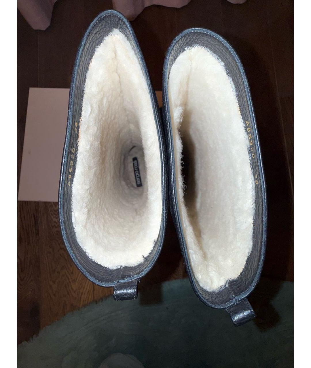 SERGIO ROSSI Черные кожаные сапоги, фото 6