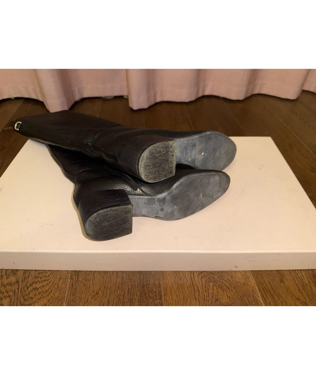SERGIO ROSSI Черные кожаные сапоги, фото 8