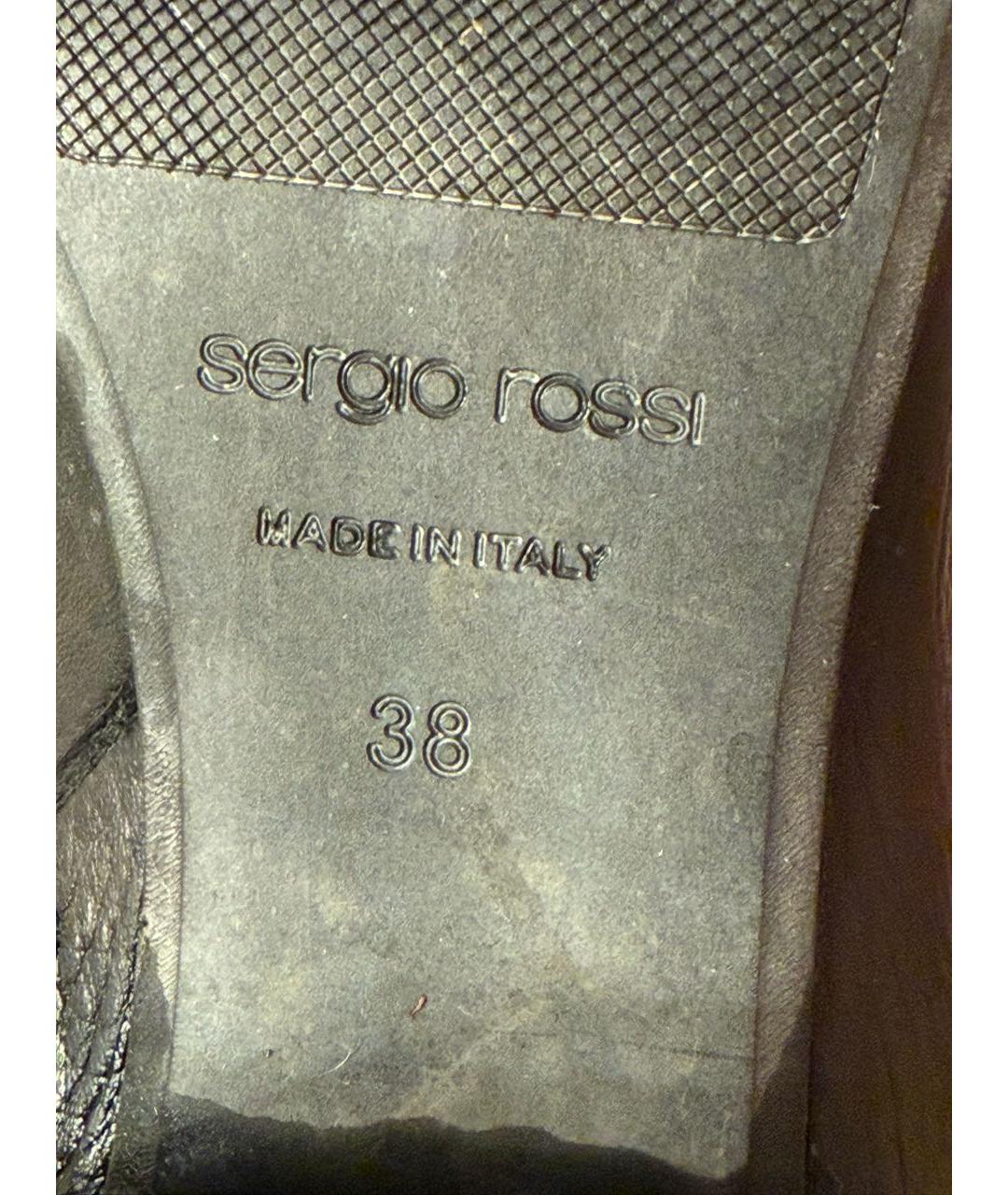 SERGIO ROSSI Черные кожаные сапоги, фото 7