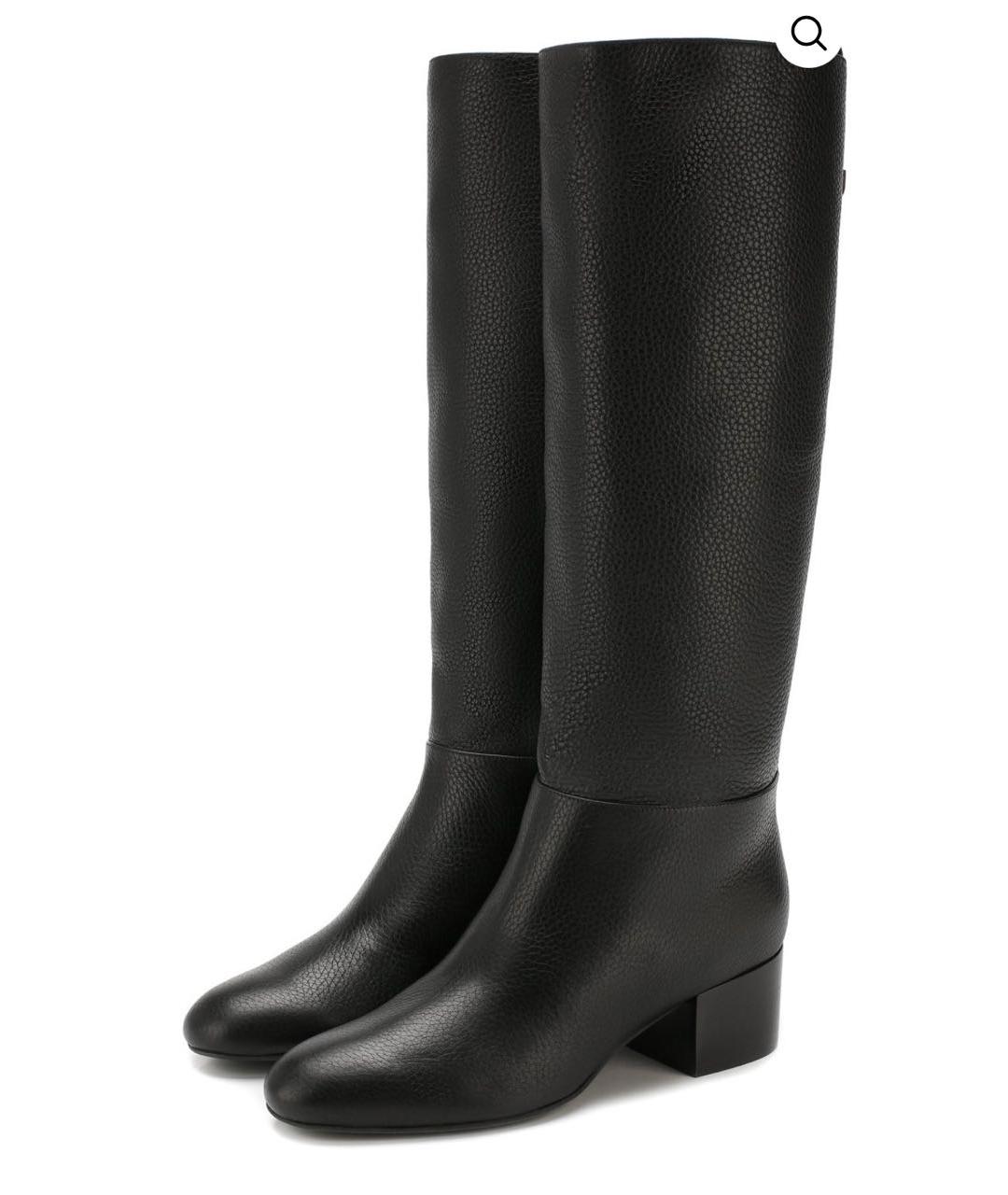 SERGIO ROSSI Черные кожаные сапоги, фото 2