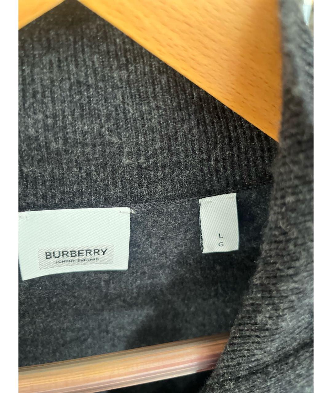 BURBERRY Антрацитовый кашемировый кардиган, фото 3