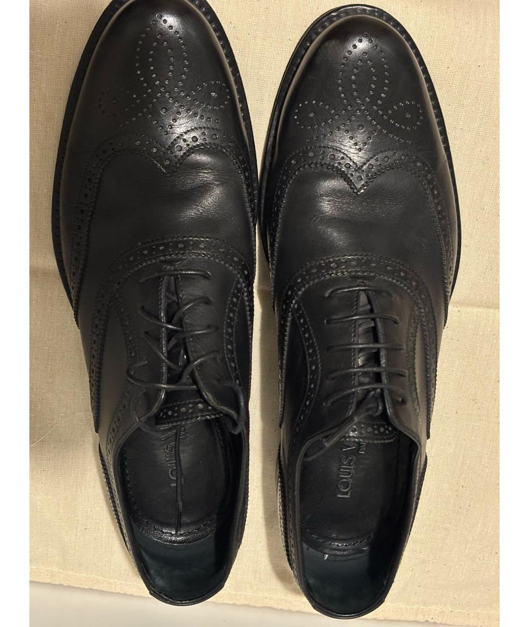 LOUIS VUITTON Черные кожаные низкие ботинки, фото 3