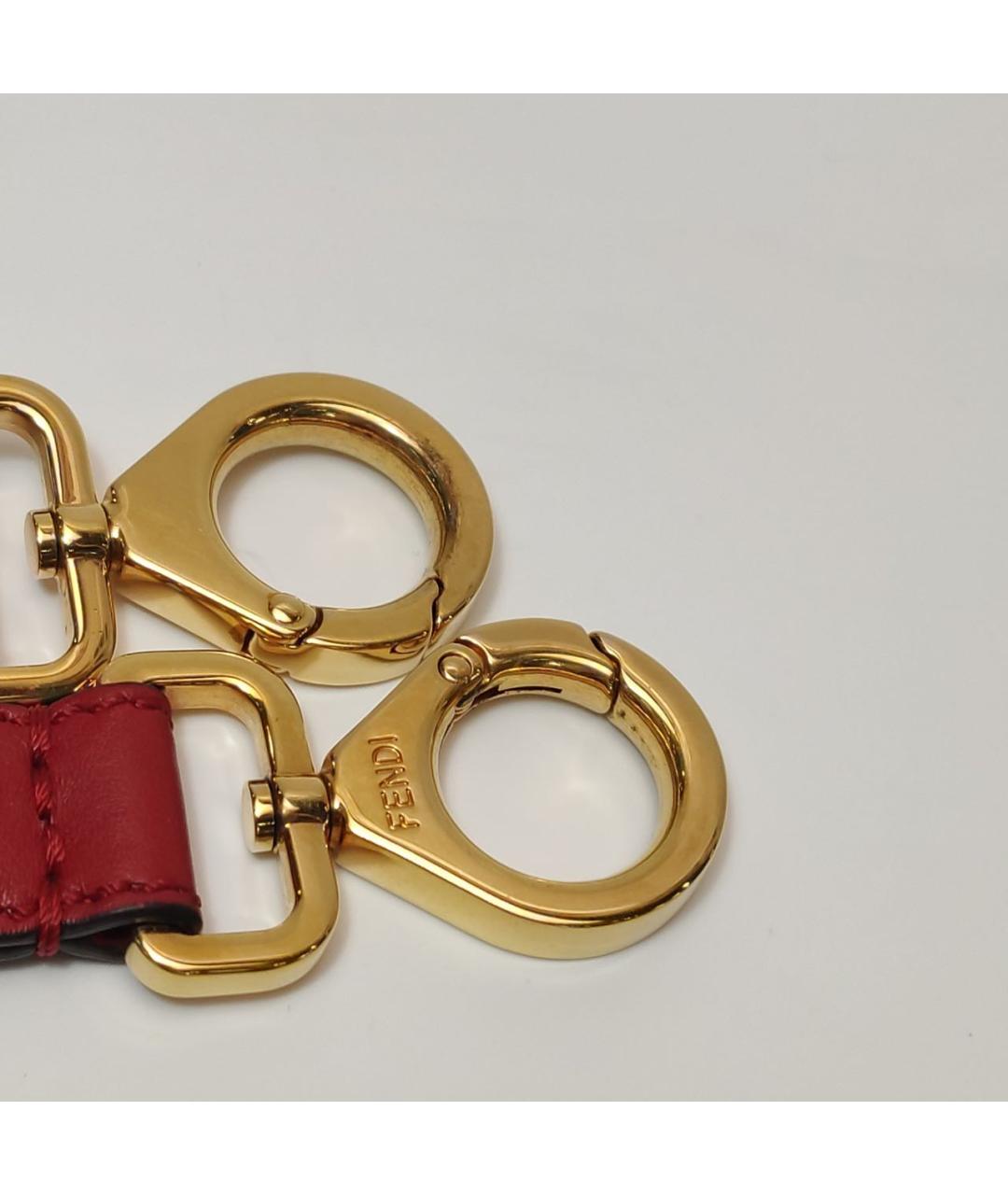 FENDI Красная кожаная сумка через плечо, фото 4