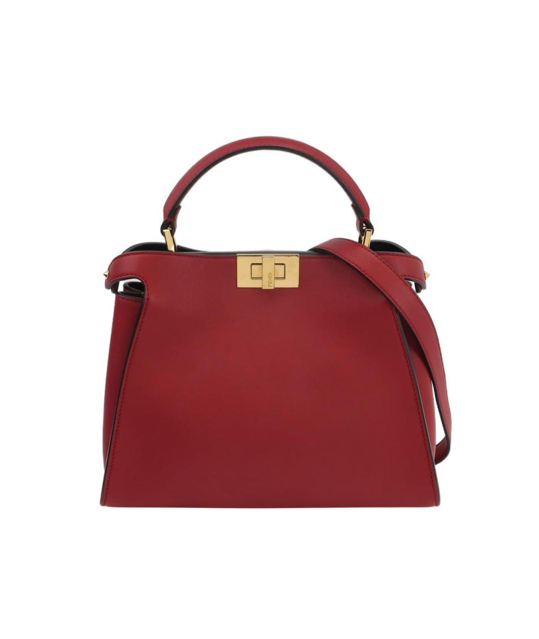 FENDI Красная кожаная сумка через плечо, фото 9