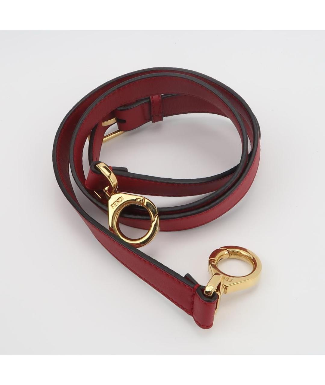 FENDI Красная кожаная сумка через плечо, фото 7