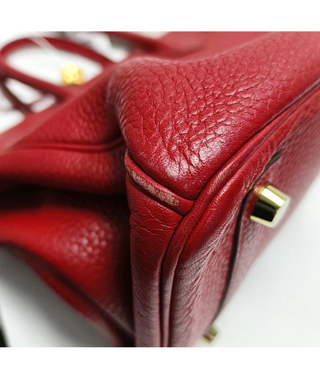 HERMES Красная кожаная сумка с короткими ручками, фото 9