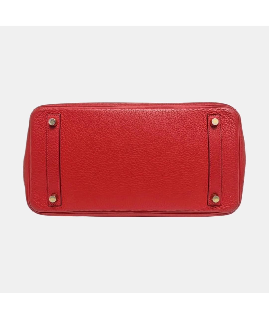 HERMES Красная кожаная сумка с короткими ручками, фото 5