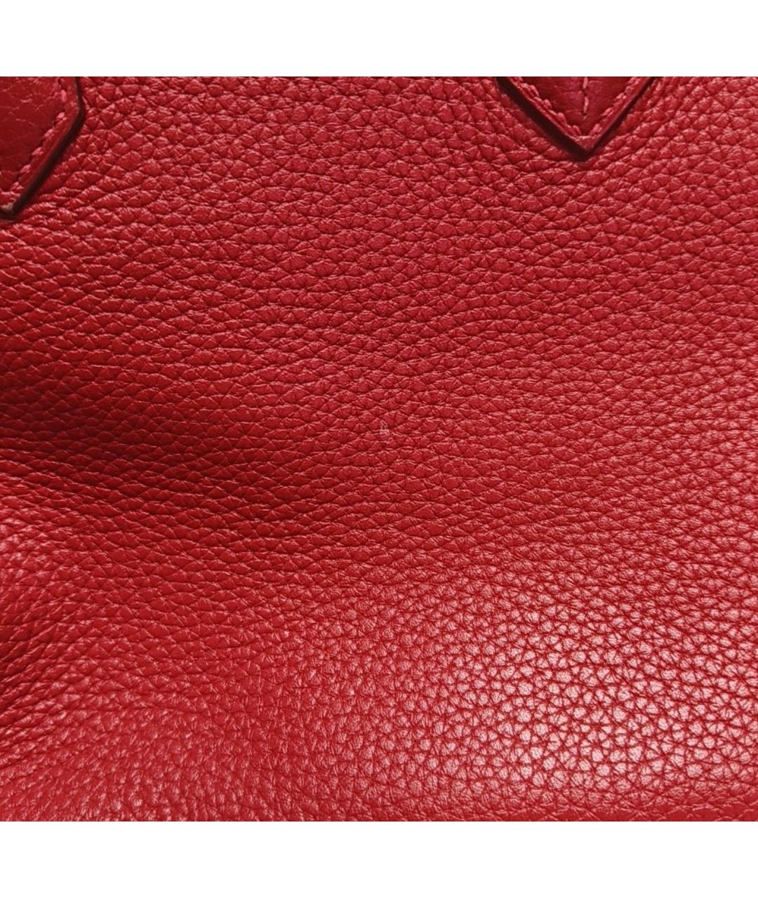 HERMES Красная кожаная сумка с короткими ручками, фото 8