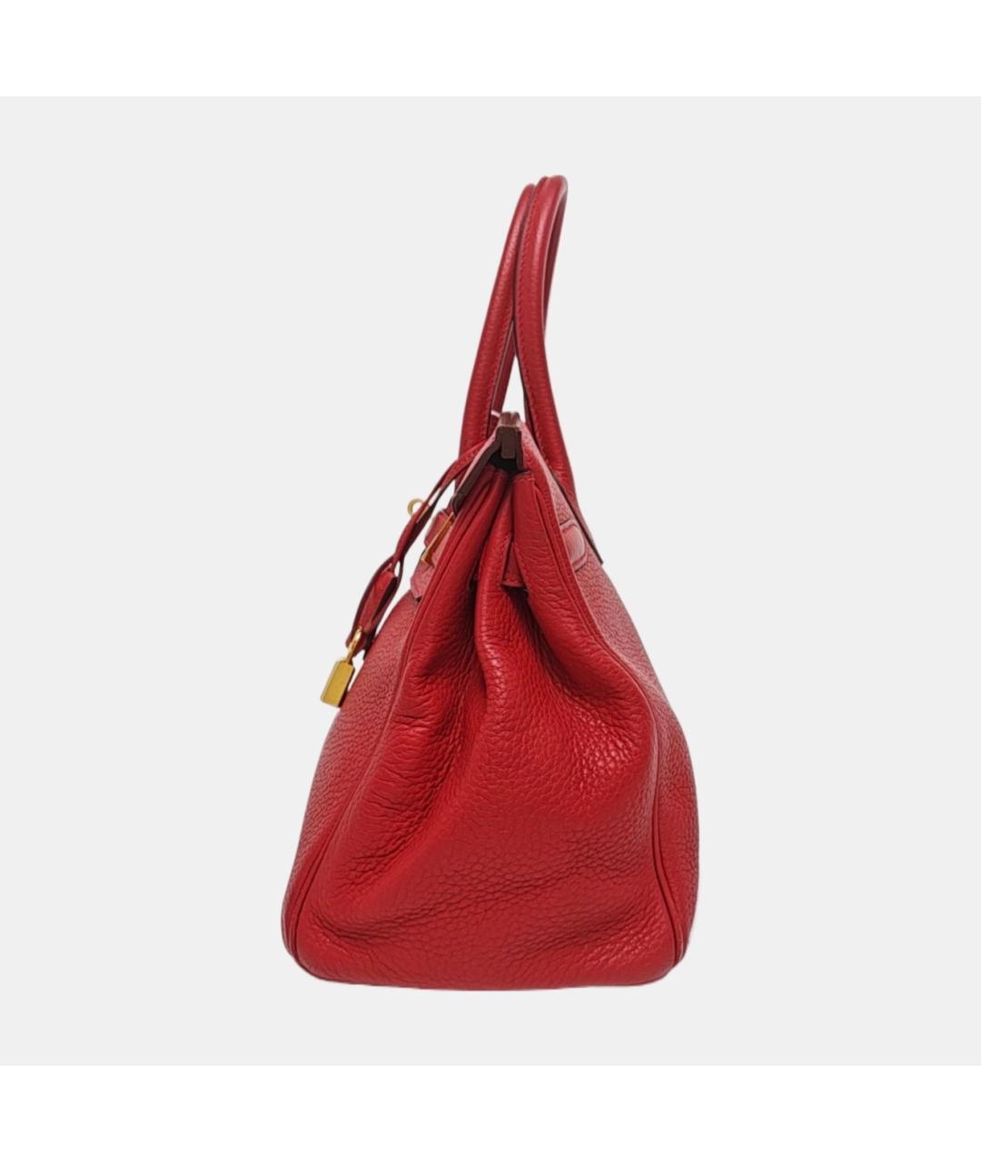 HERMES Красная кожаная сумка с короткими ручками, фото 2