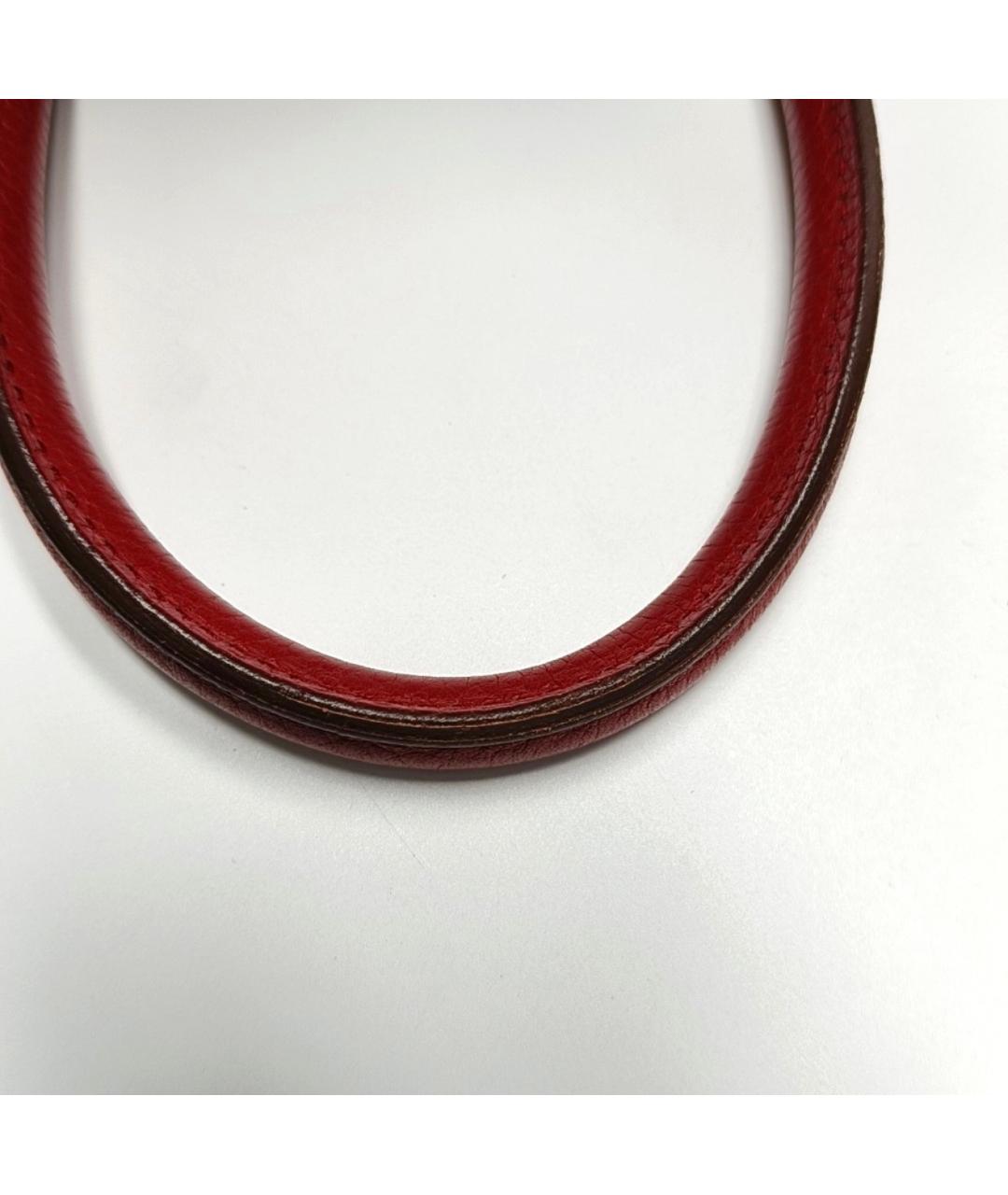 HERMES Красная кожаная сумка с короткими ручками, фото 7