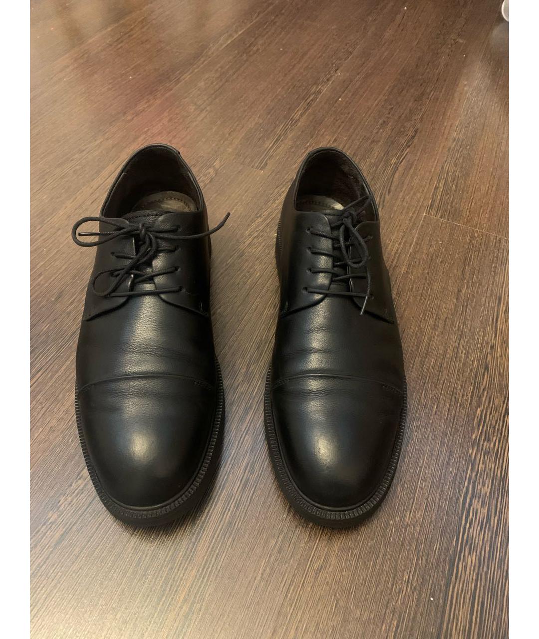 ERMENEGILDO ZEGNA XXX Черные кожаные низкие ботинки, фото 2