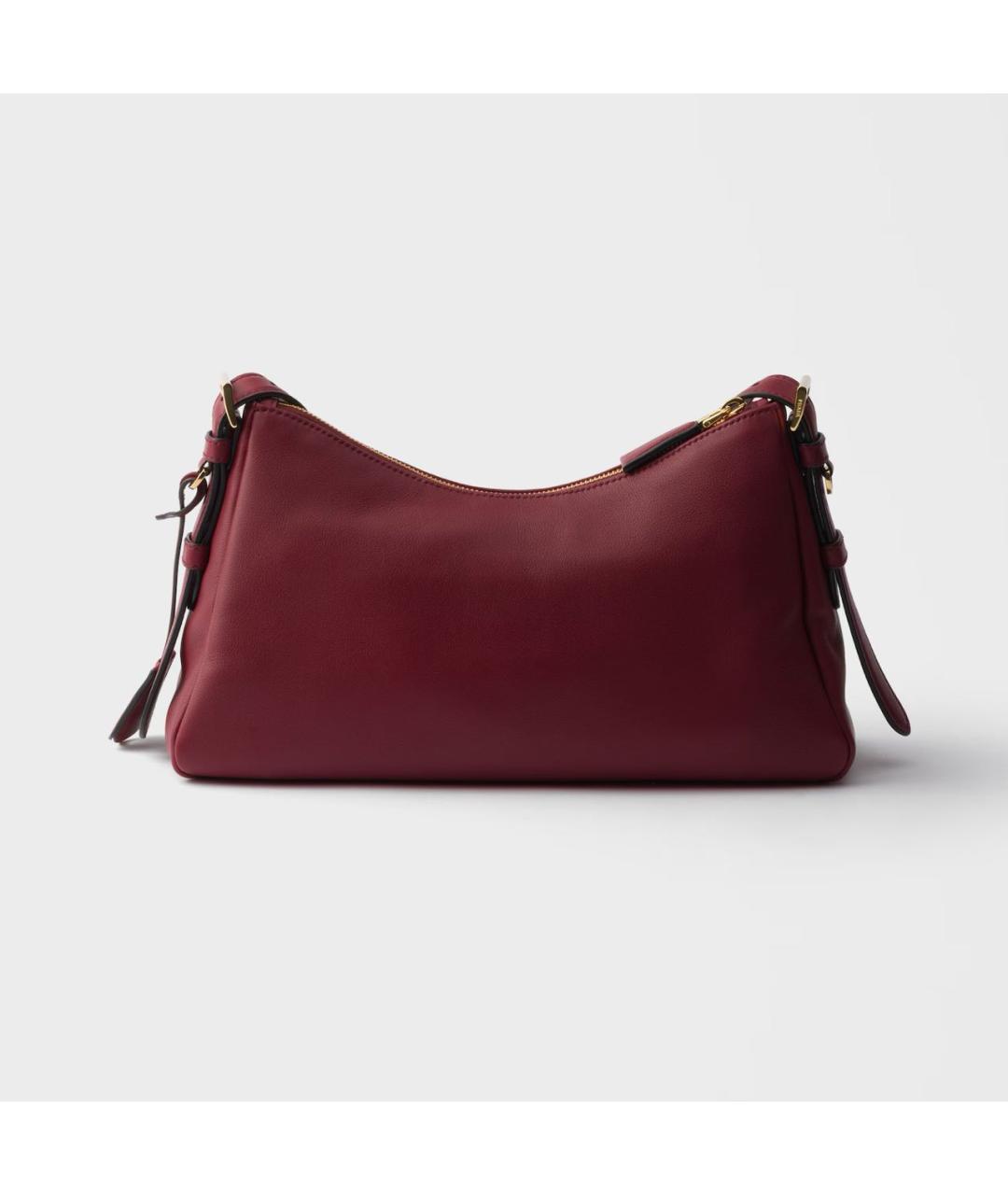 PRADA Бордовая кожаная сумка через плечо, фото 4