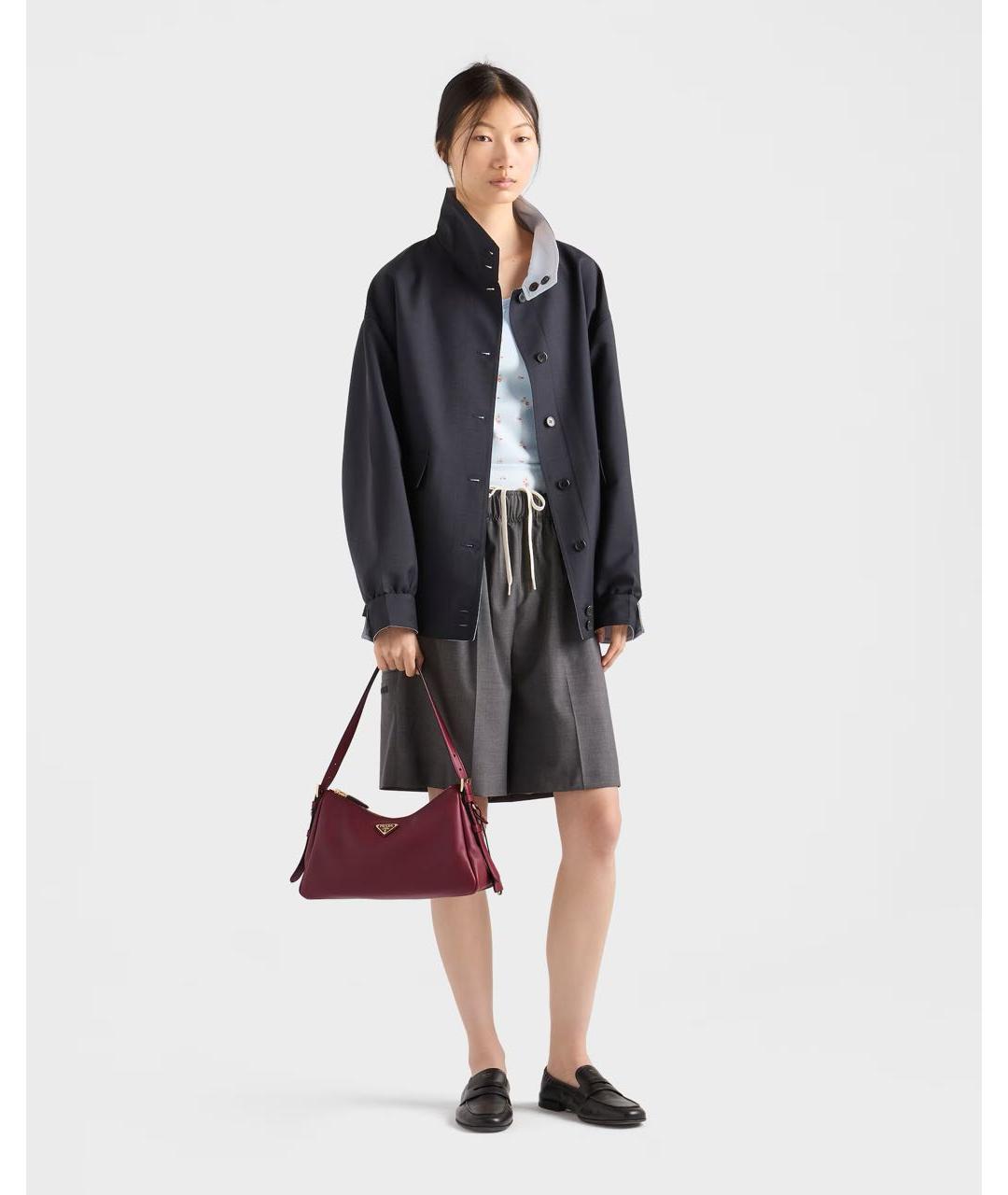 PRADA Бордовая кожаная сумка через плечо, фото 2