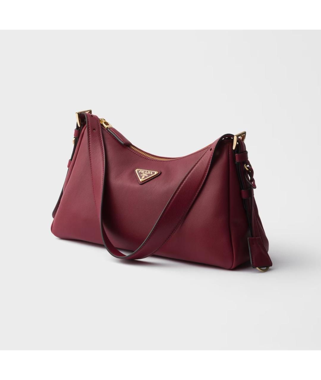 PRADA Бордовая кожаная сумка через плечо, фото 3
