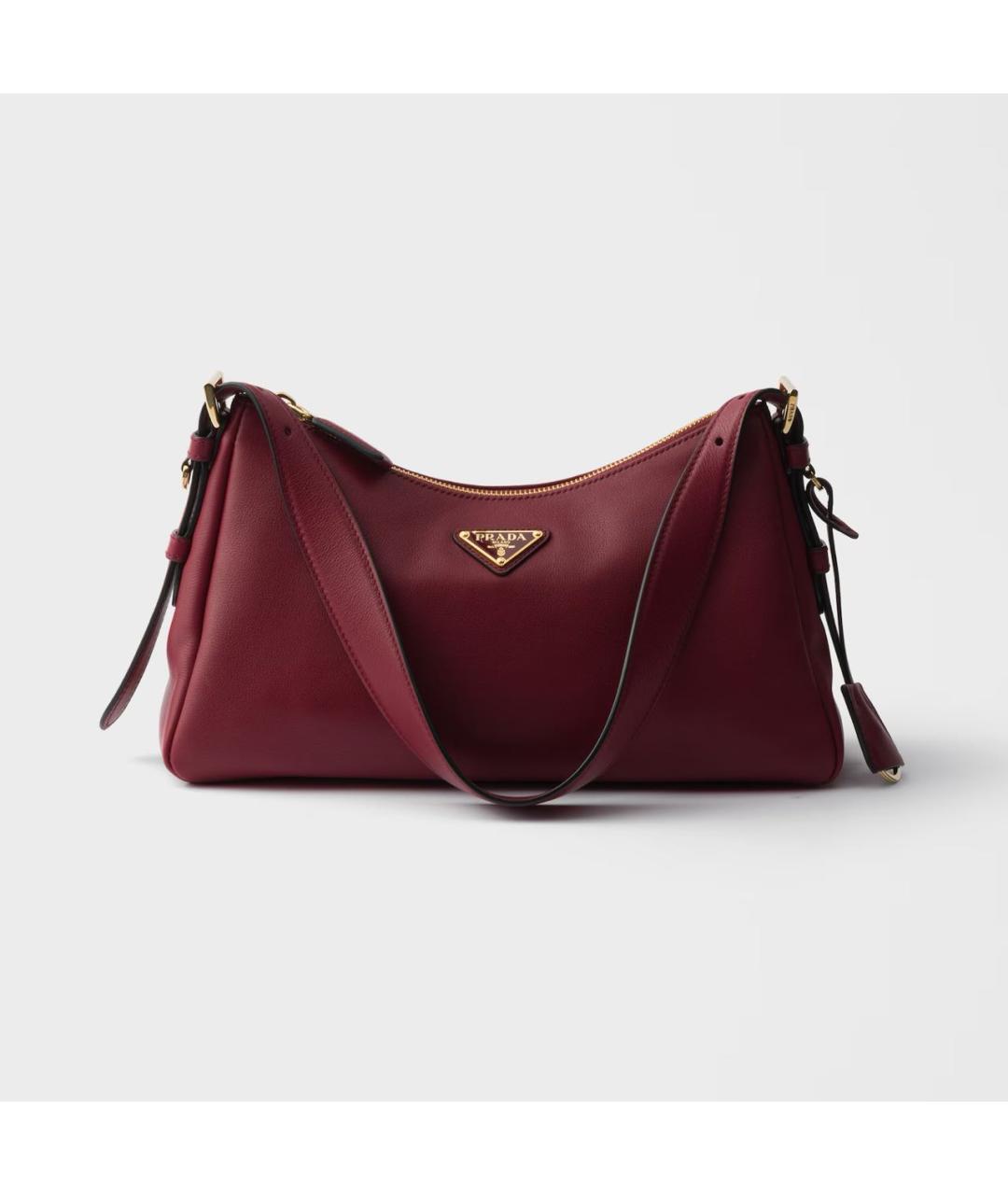 PRADA Бордовая кожаная сумка через плечо, фото 6