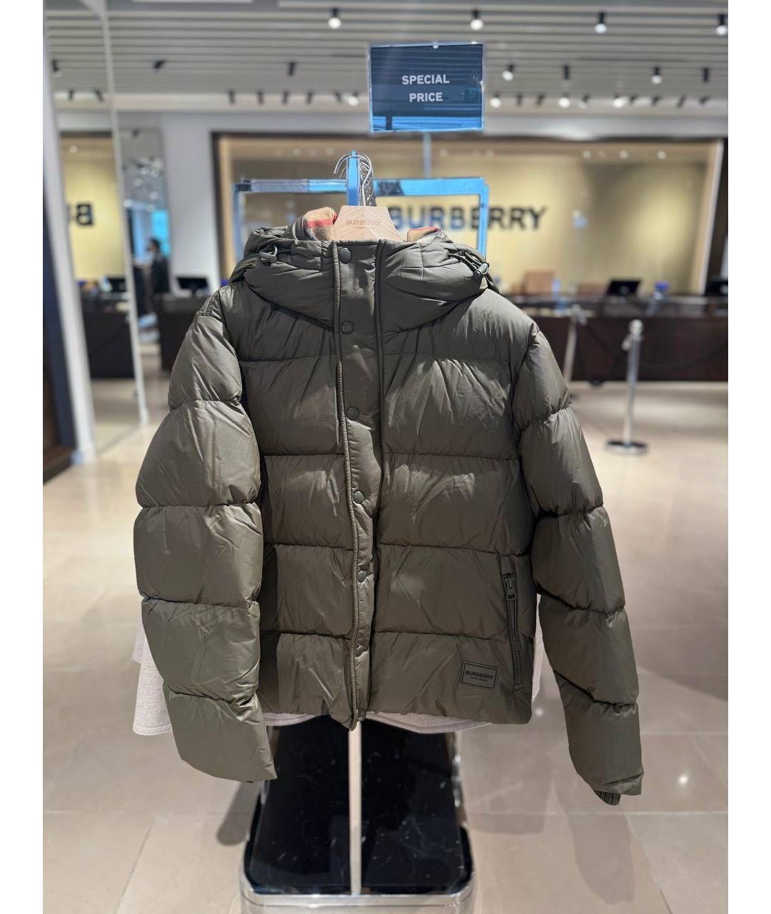 BURBERRY Коричневый полиэстеровый пуховик, фото 2