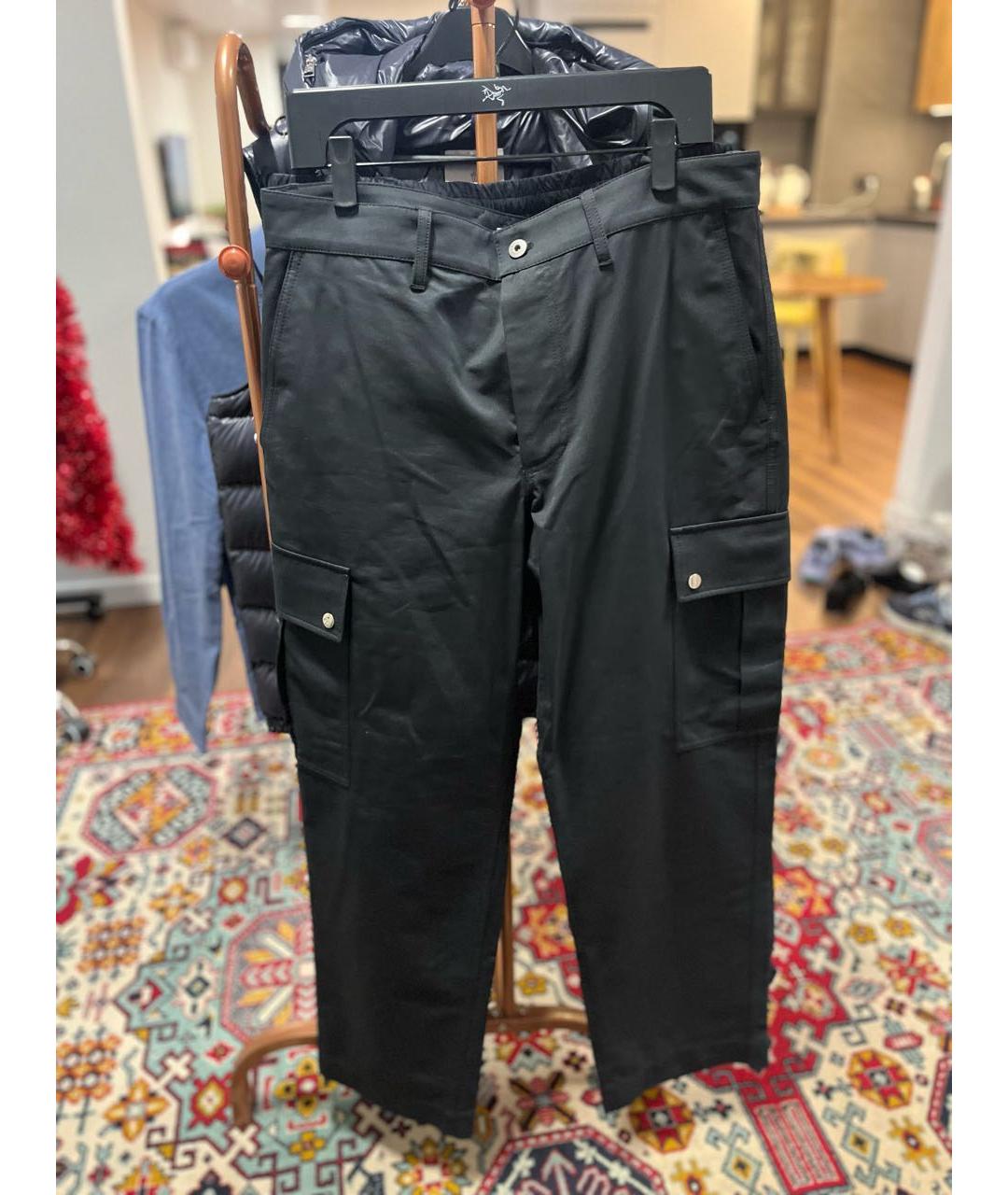 BURBERRY Черные хлопковые повседневные брюки, фото 2