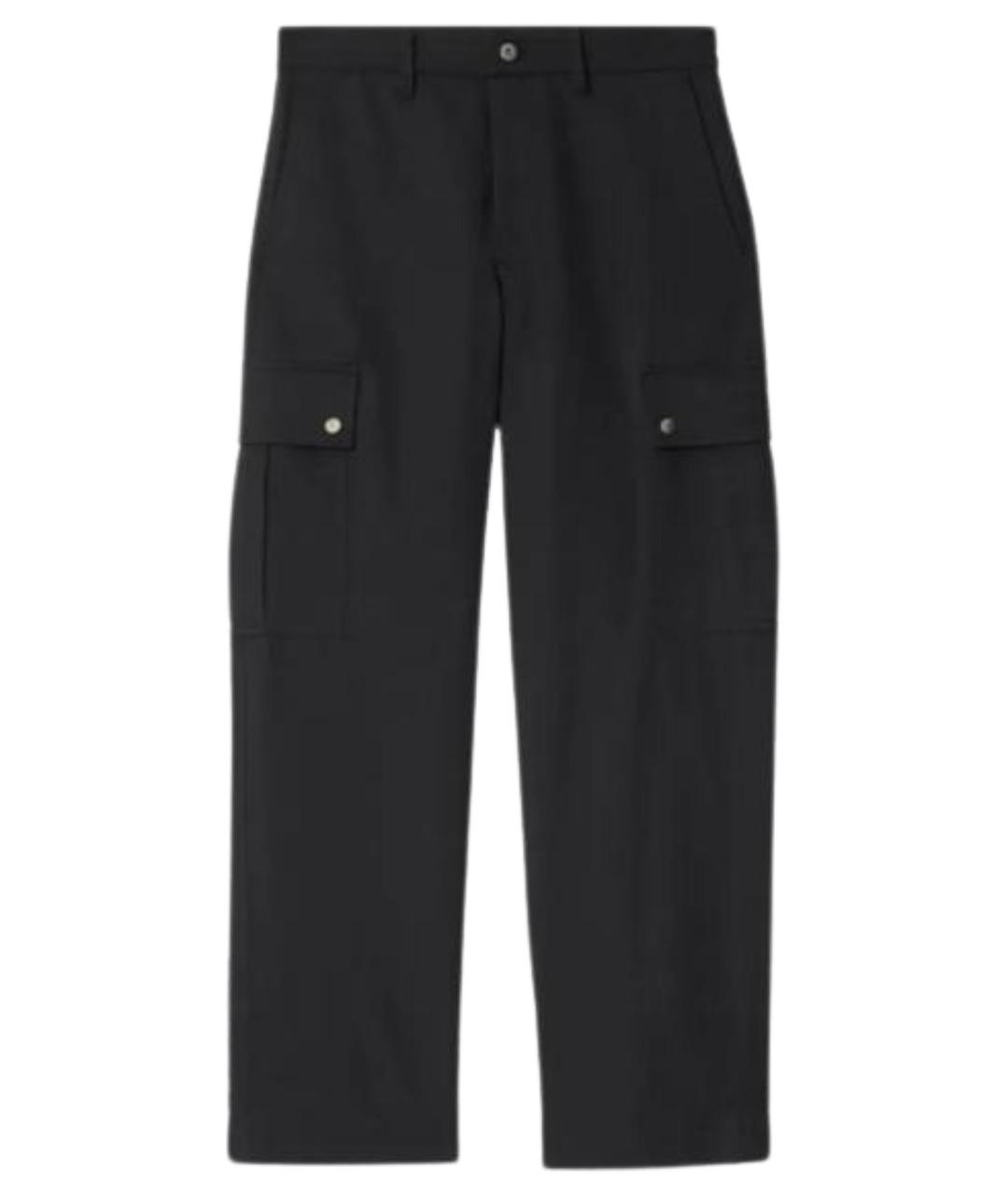 BURBERRY Черные хлопковые повседневные брюки, фото 1