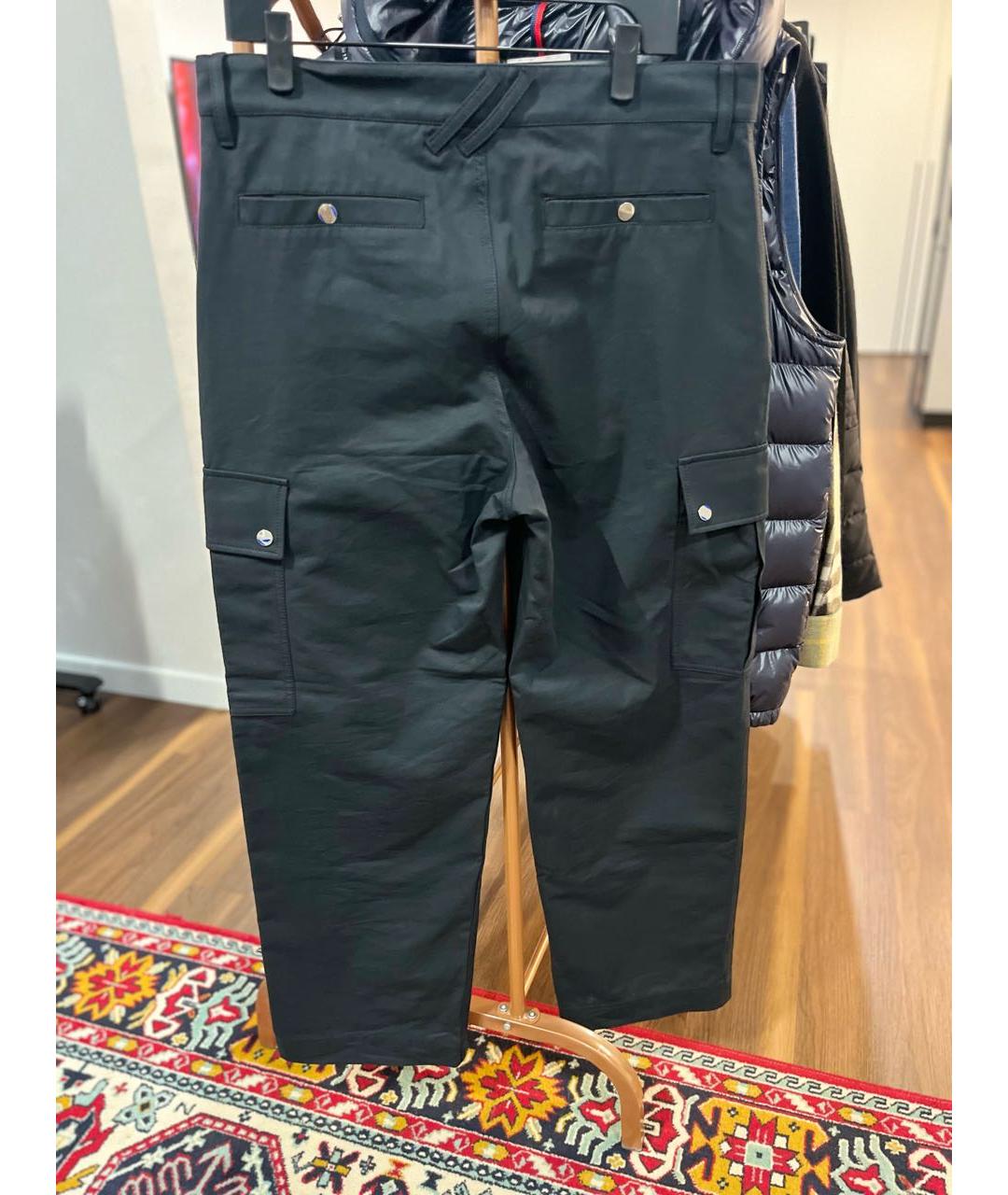 BURBERRY Черные хлопковые повседневные брюки, фото 3