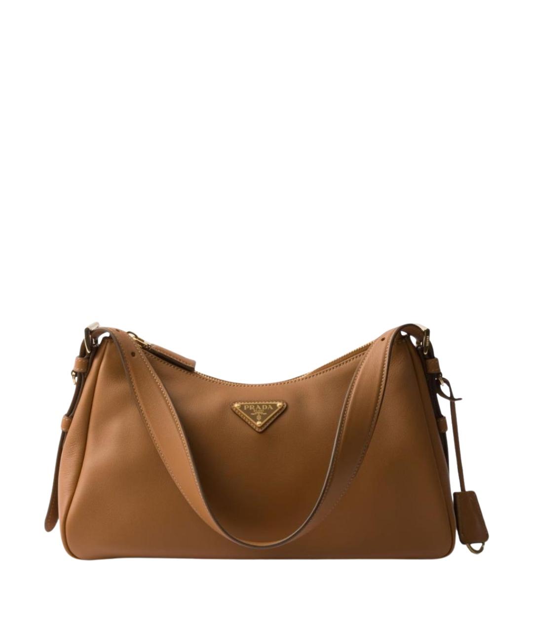 PRADA Коричневая кожаная сумка через плечо, фото 1