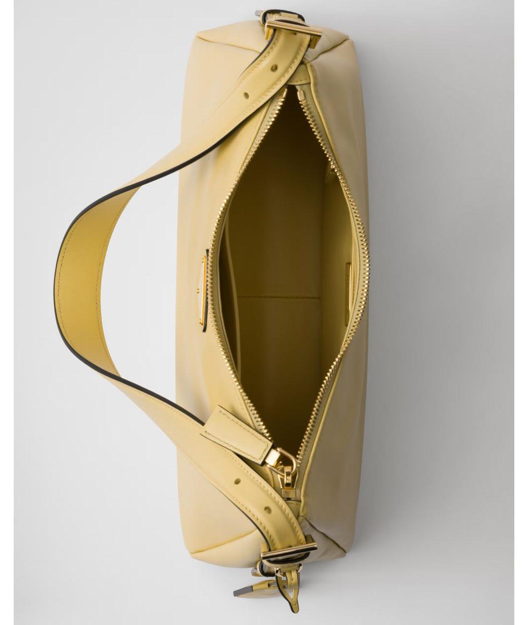 PRADA Желтая кожаная сумка через плечо, фото 5