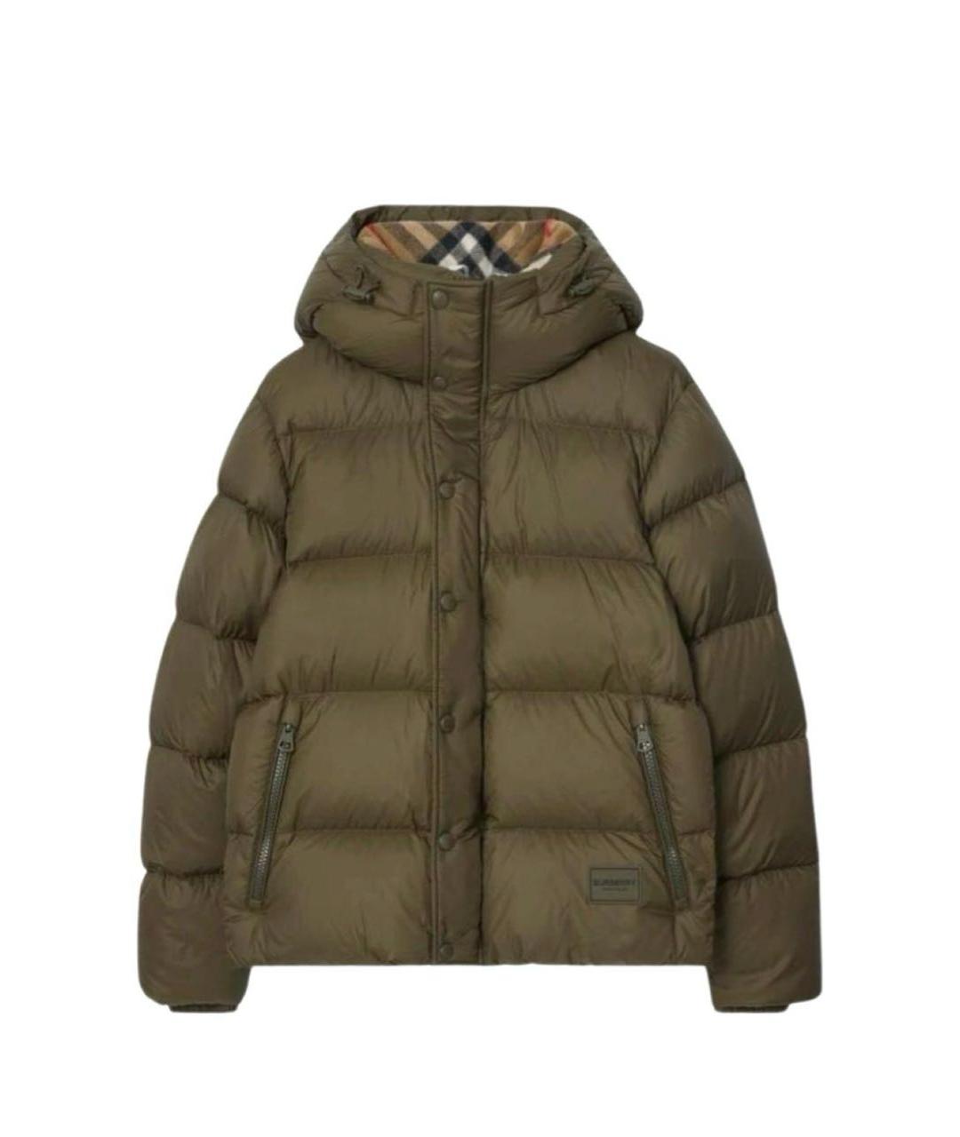 BURBERRY Хаки полиэстеровый пуховик, фото 3