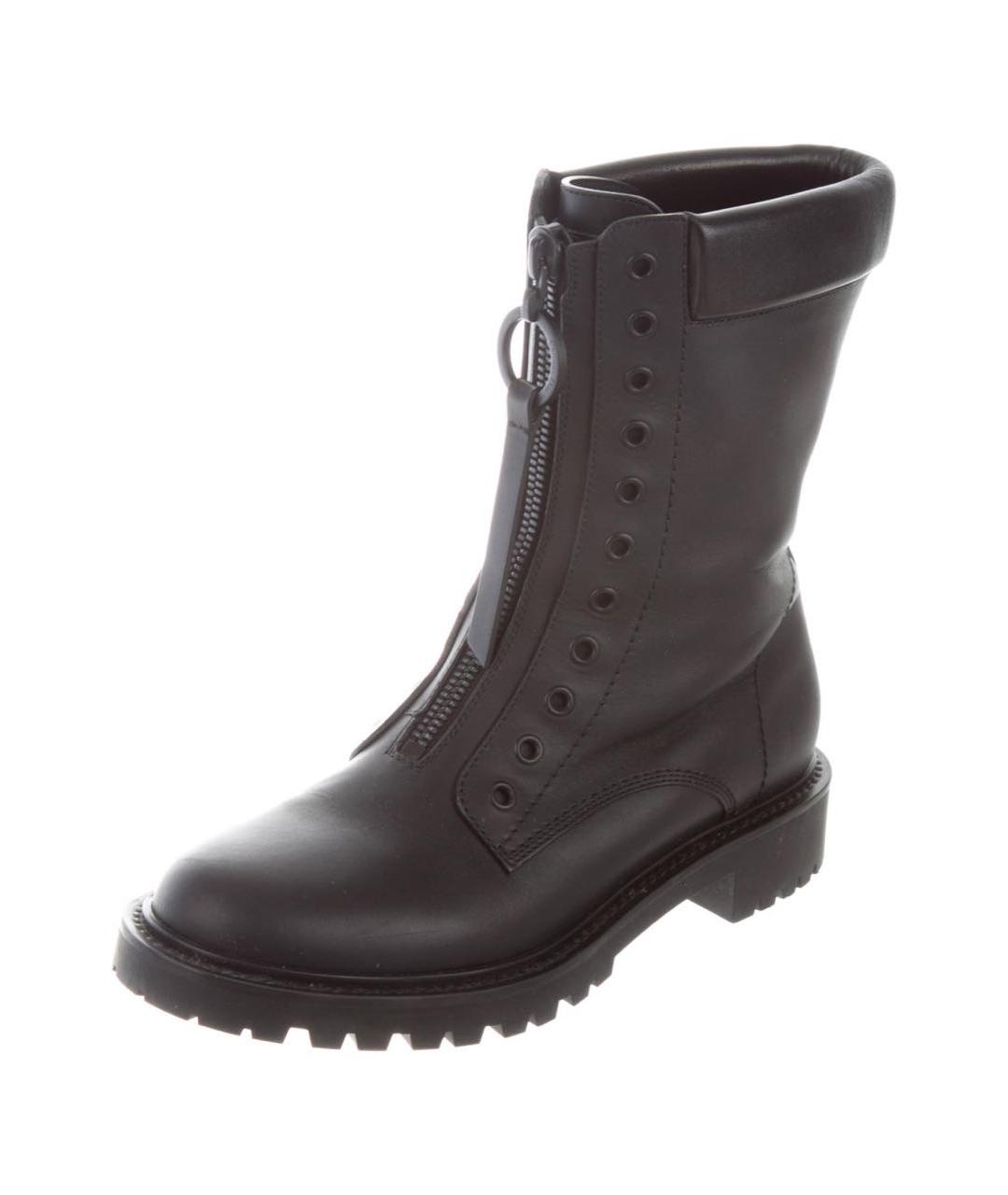 CHRISTIAN DIOR Черные кожаные ботинки, фото 3