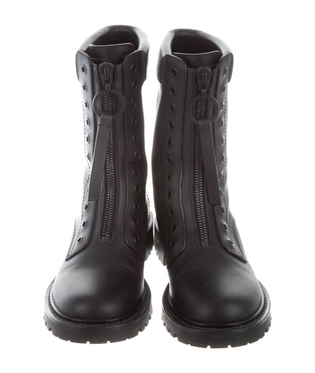 CHRISTIAN DIOR Черные кожаные ботинки, фото 2