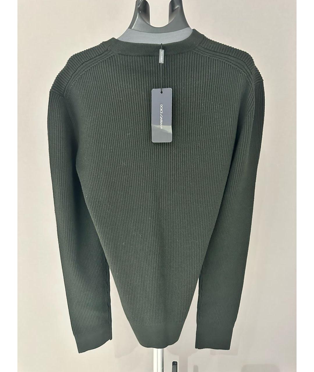 DOLCE&GABBANA Зеленый шерстяной джемпер / свитер, фото 2