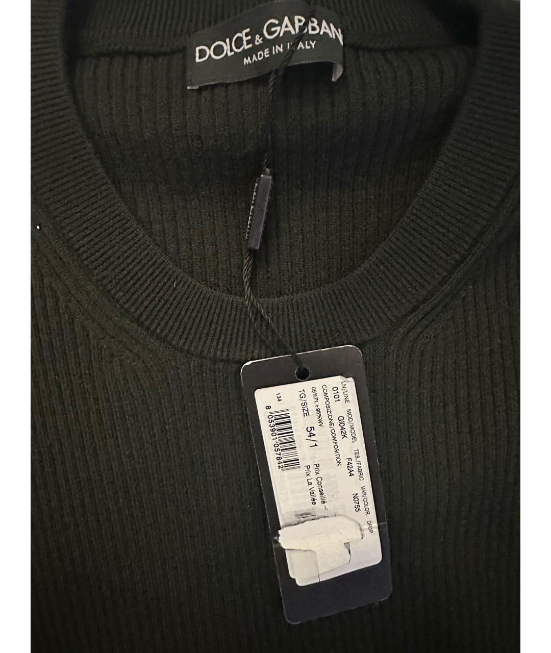DOLCE&GABBANA Зеленый шерстяной джемпер / свитер, фото 3