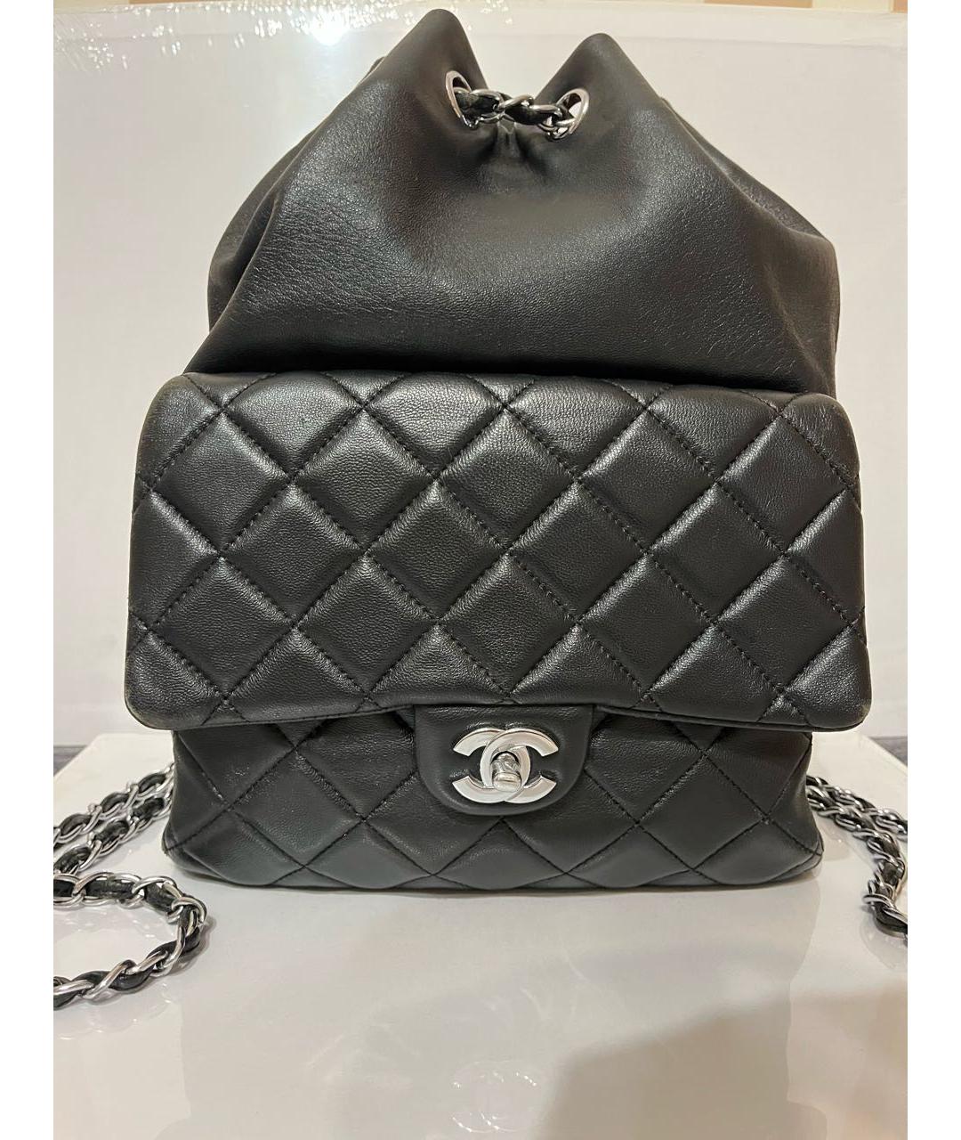 CHANEL Черный кожаный рюкзак, фото 9