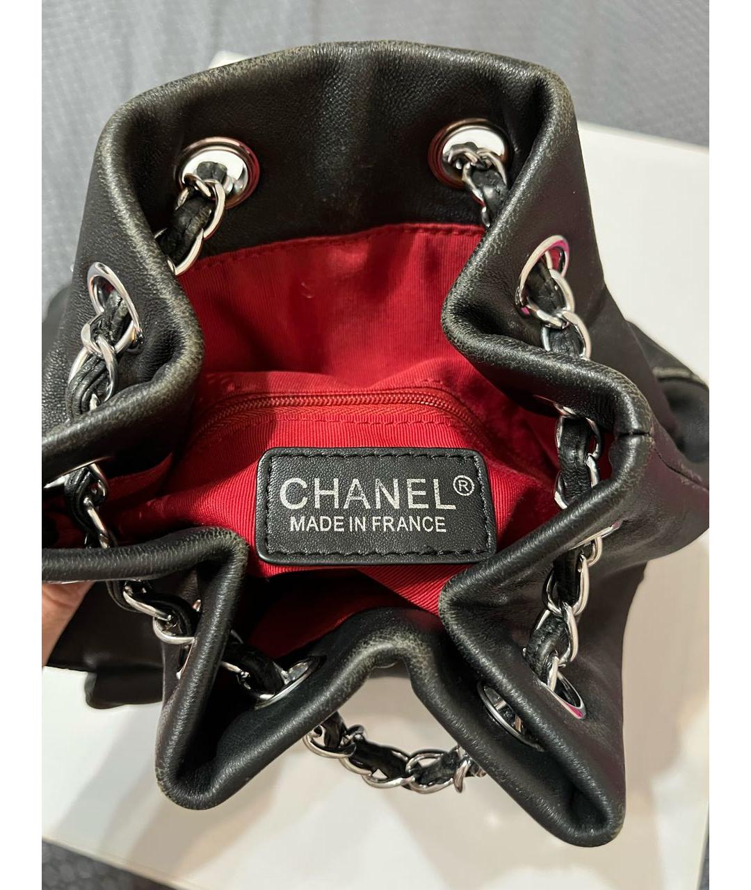 CHANEL Черный кожаный рюкзак, фото 4