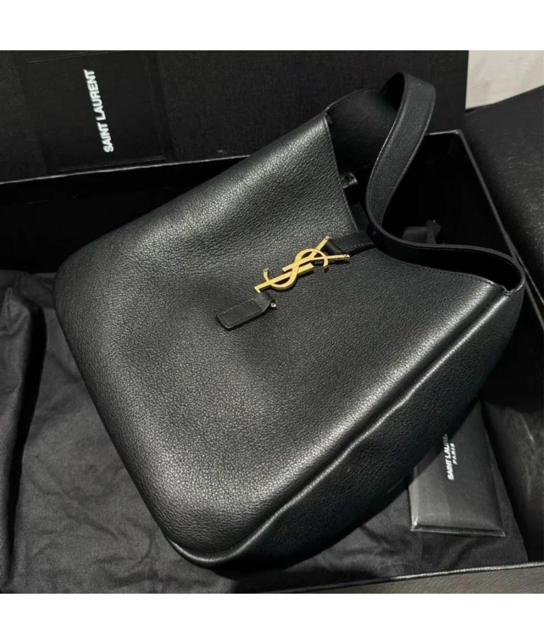 SAINT LAURENT Черная кожаная сумка через плечо, фото 3