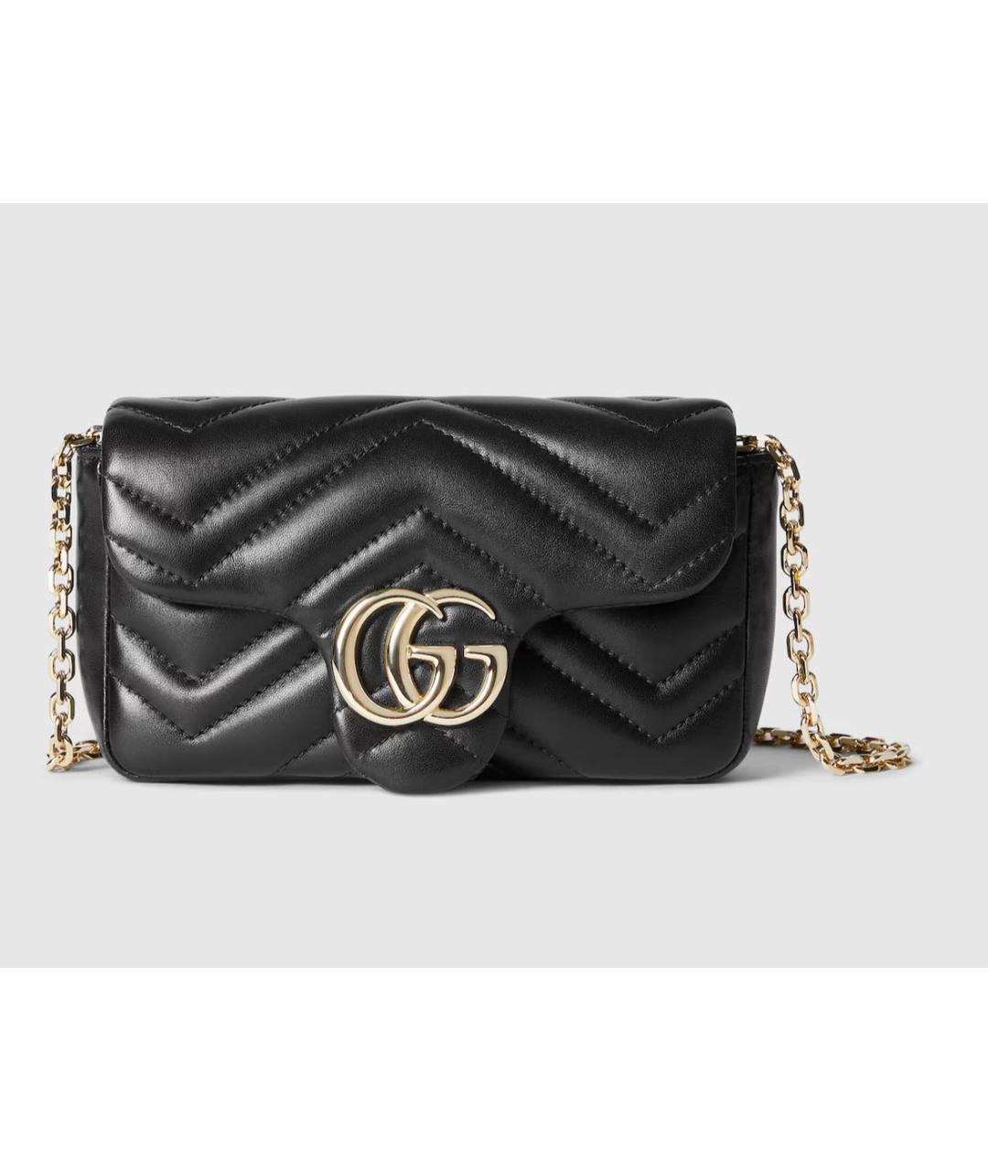 GUCCI Черная кожаная сумка через плечо, фото 4