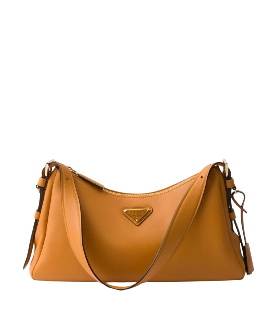 PRADA Оранжевая кожаная сумка через плечо, фото 1