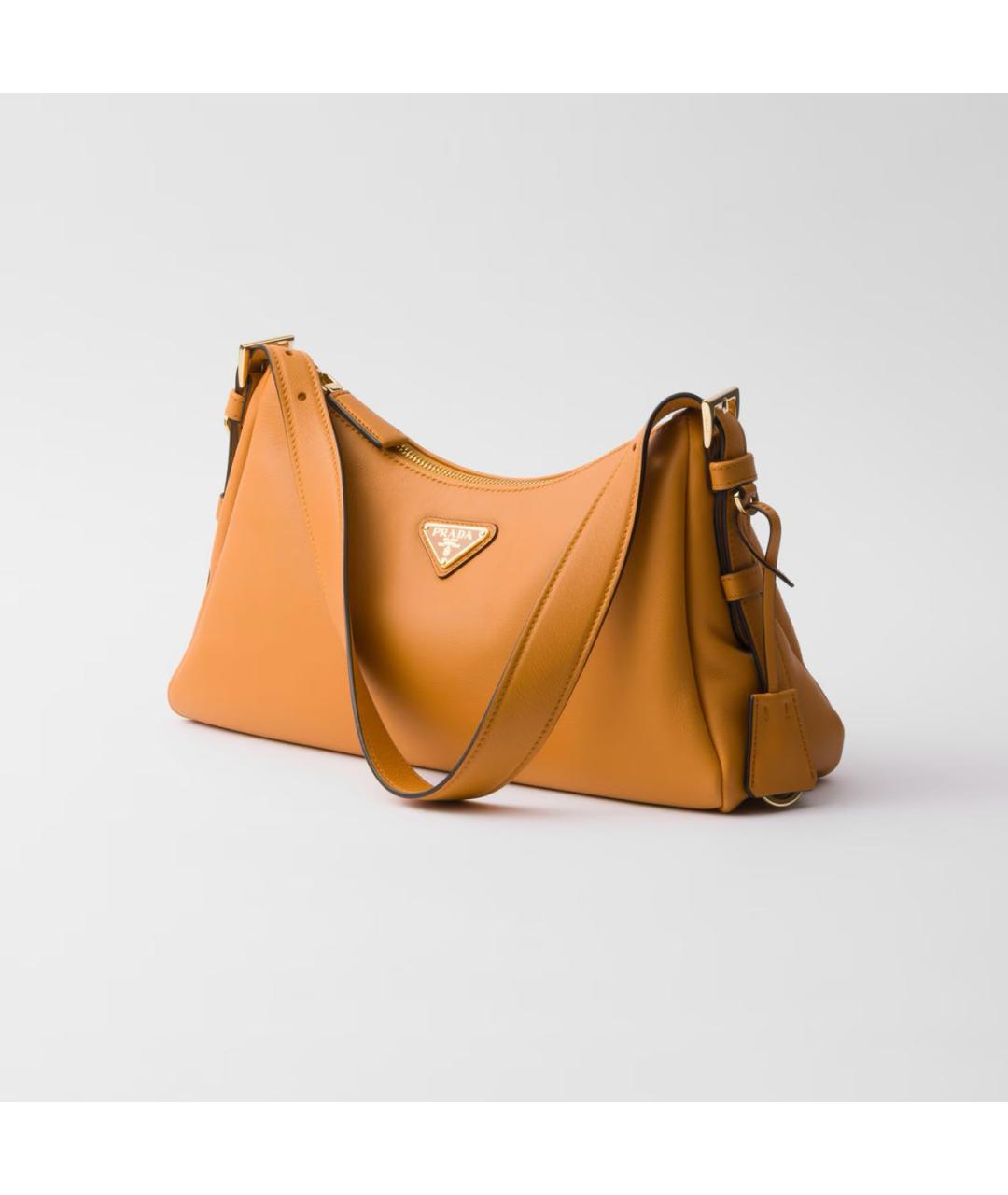 PRADA Оранжевая кожаная сумка через плечо, фото 2