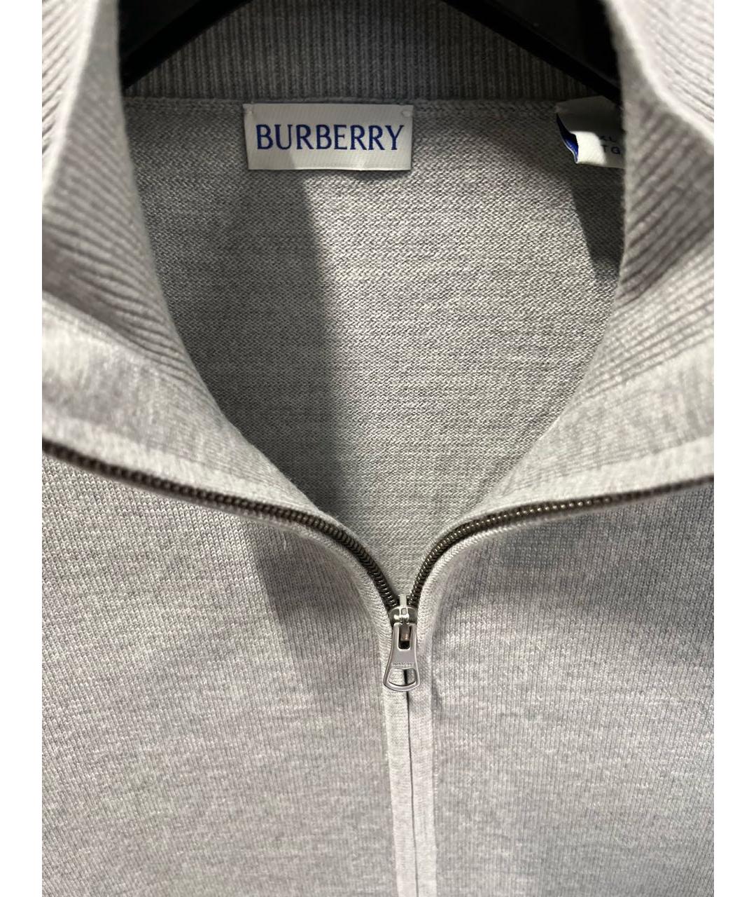 BURBERRY Серый шерстяной кардиган, фото 2
