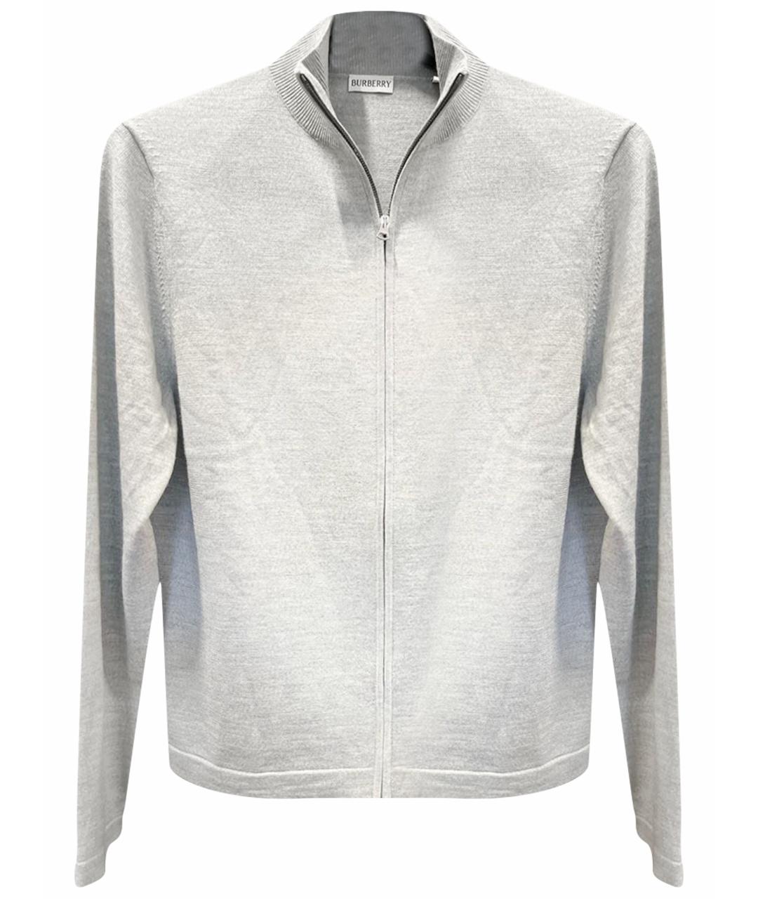 BURBERRY Серый шерстяной кардиган, фото 1