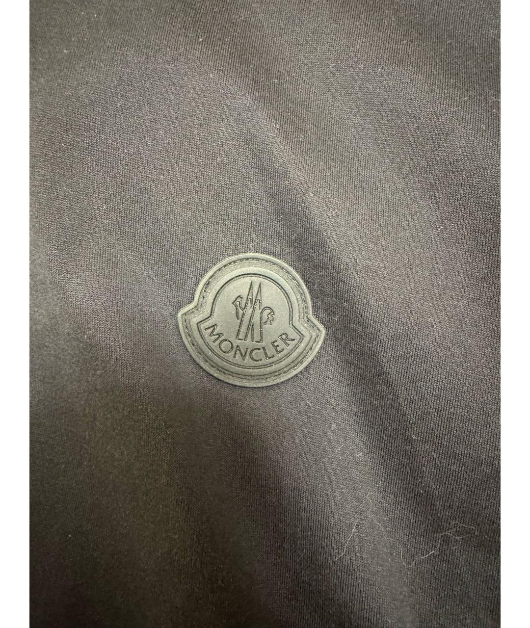 MONCLER Черная хлопковая футболка, фото 2