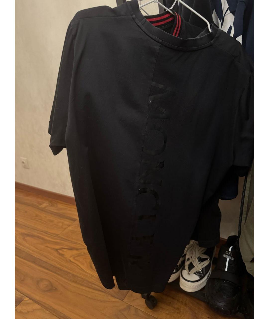 MONCLER Черная хлопковая футболка, фото 3