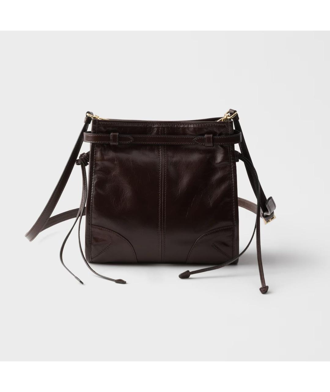 PRADA Коричневая кожаная сумка через плечо, фото 3