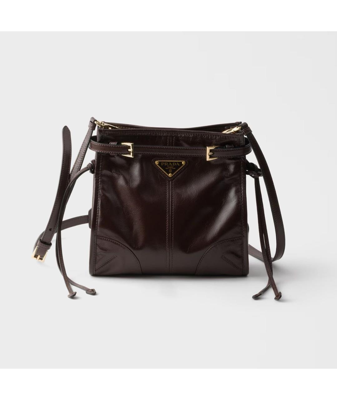 PRADA Коричневая кожаная сумка через плечо, фото 5