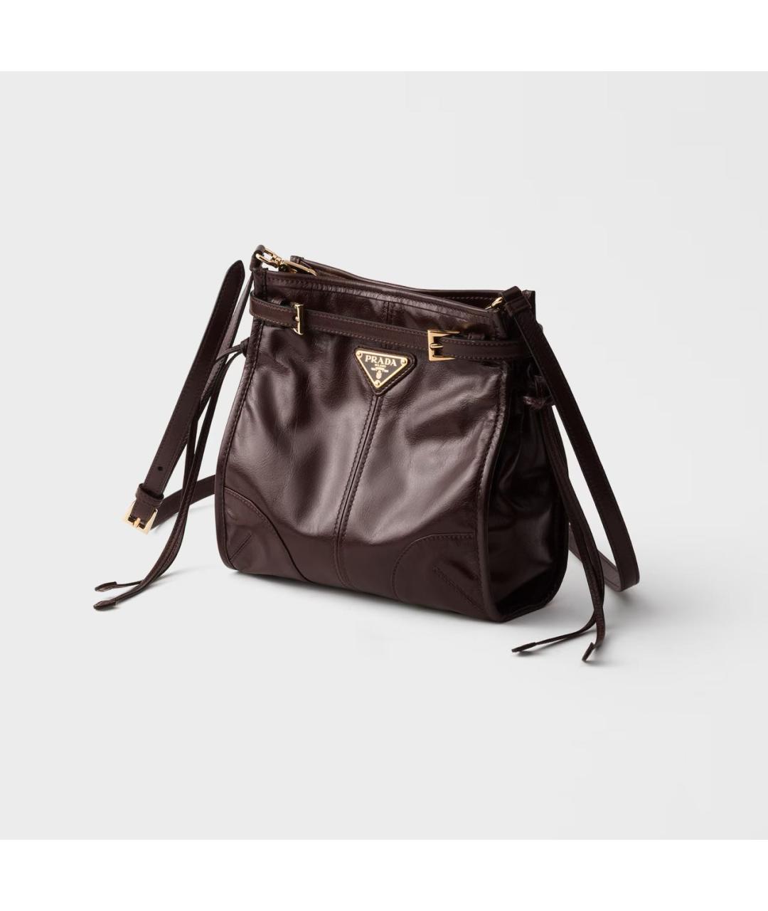 PRADA Коричневая кожаная сумка через плечо, фото 2