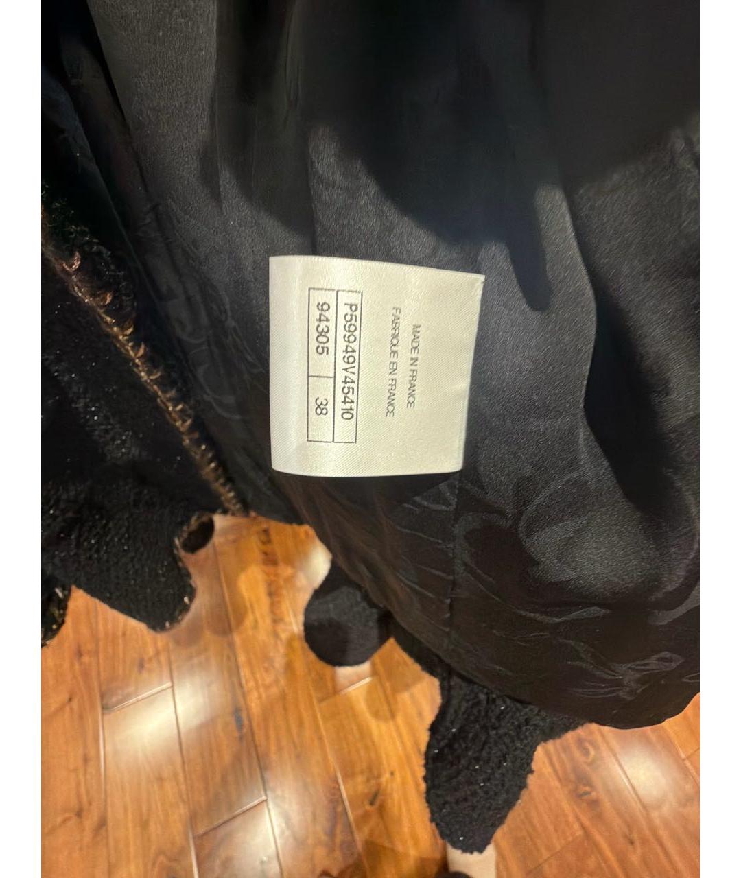 CHANEL Черный твидовый жакет/пиджак, фото 5