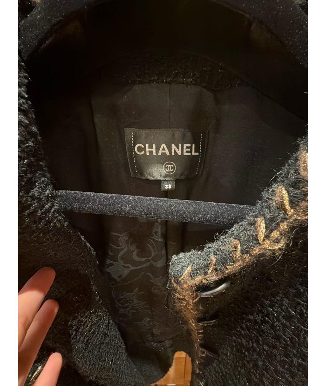 CHANEL Черный твидовый жакет/пиджак, фото 3