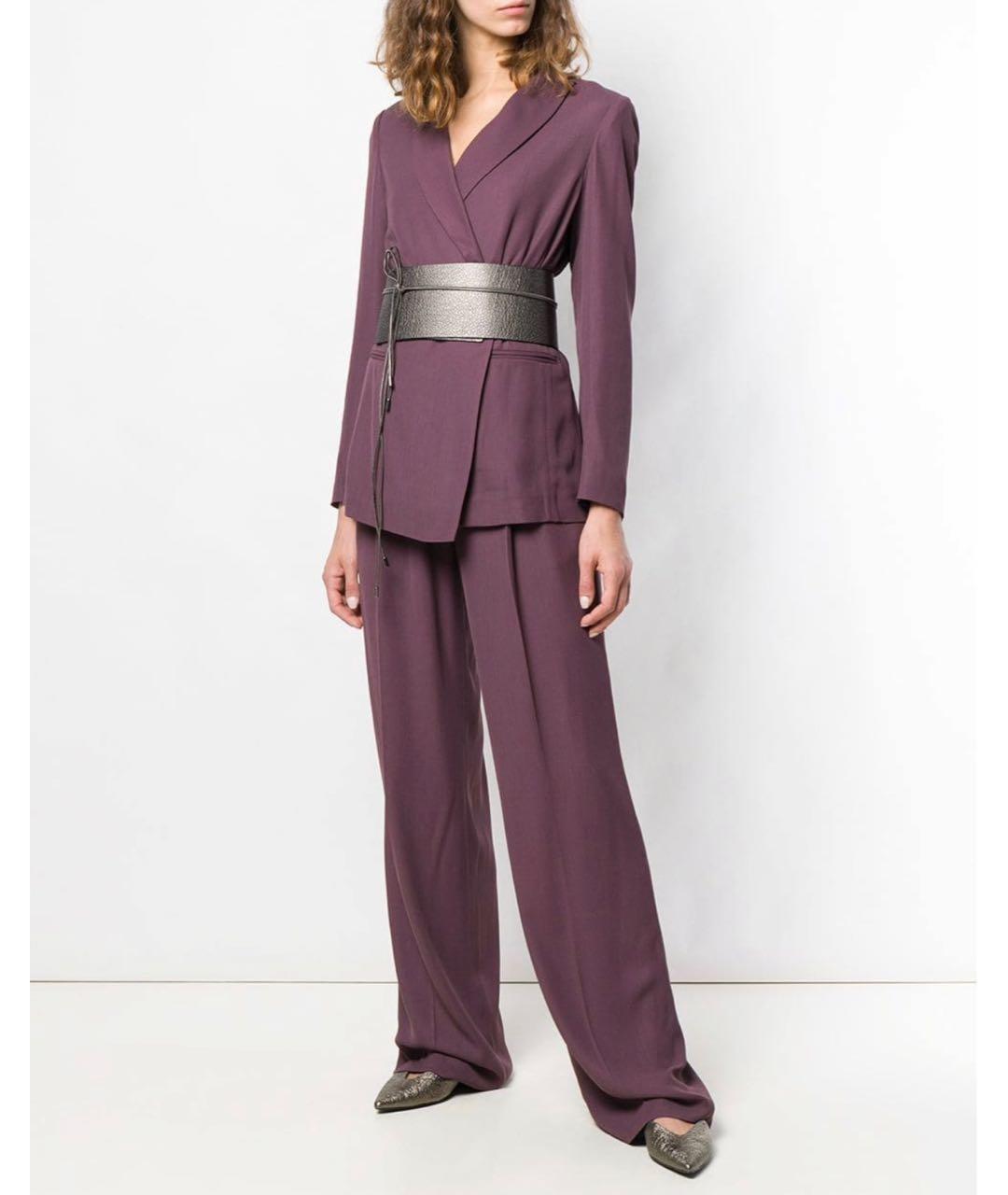 FABIANA FILIPPI Бордовый шерстяной костюм с брюками, фото 2
