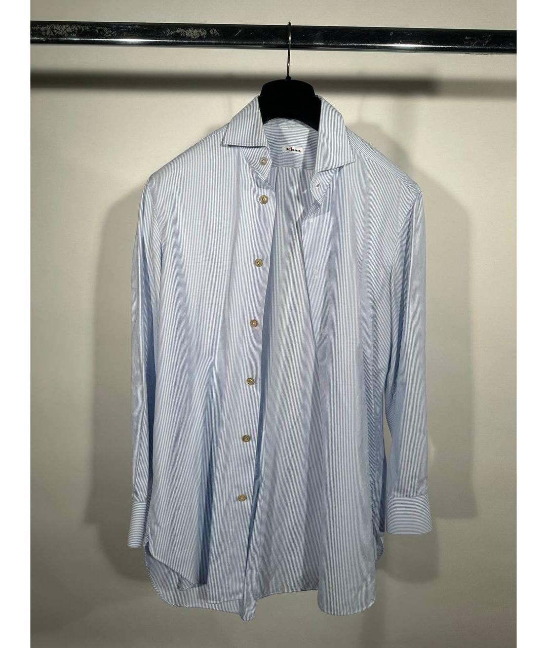 KITON Голубая хлопковая кэжуал рубашка, фото 4